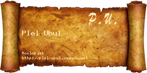 Plel Ubul névjegykártya